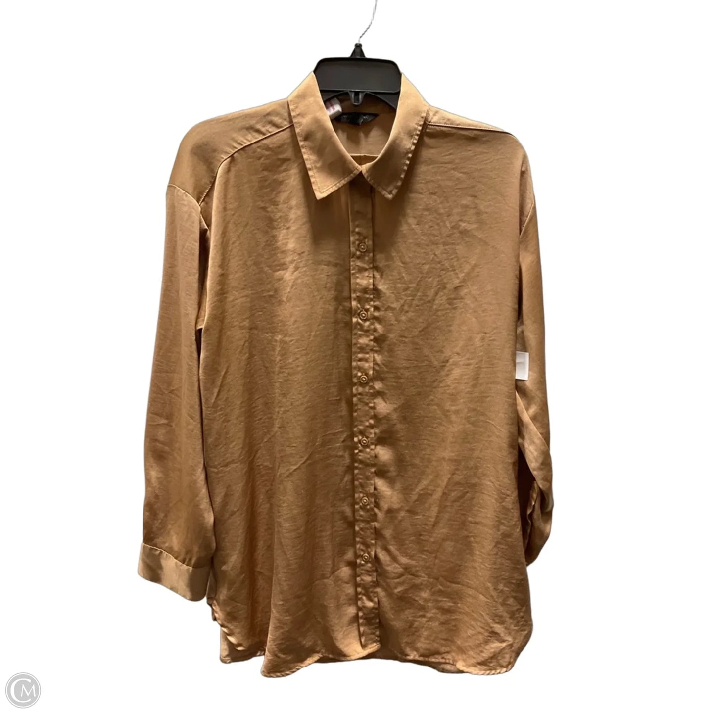 Blouse Long Sleeve By Banana Republic In Gold, Size: M