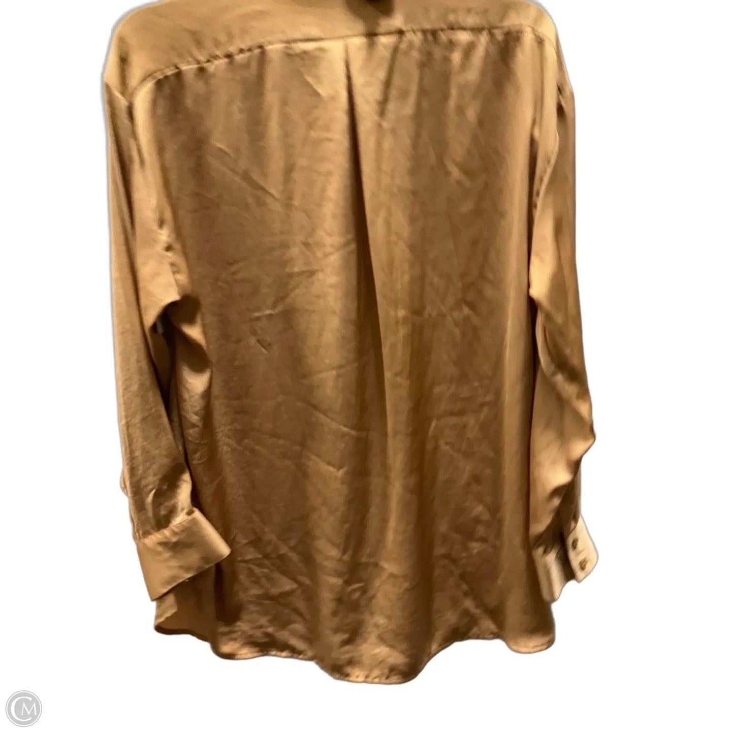 Blouse Long Sleeve By Banana Republic In Gold, Size: M