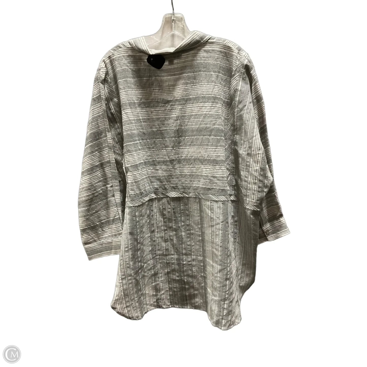 Blouse 3/4 Sleeve By Clothes Mentor In Black & Cream, Size: Xl