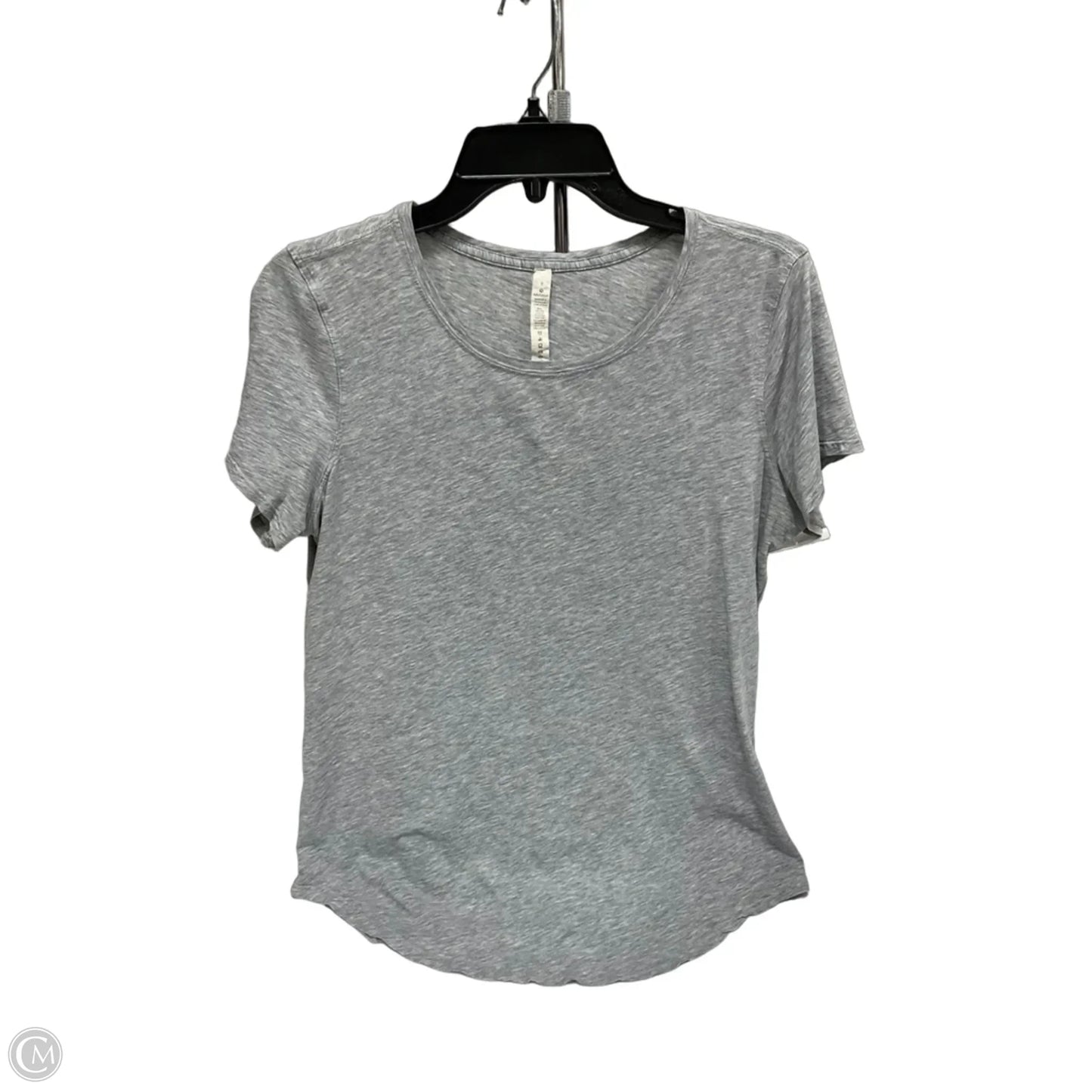 Athletic Top Short Sleeve By Lululemon In Grey, Size: 8