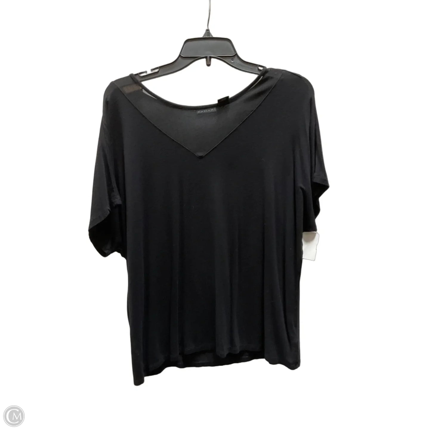 Top Short Sleeve By Tahari In Black, Size: Xl