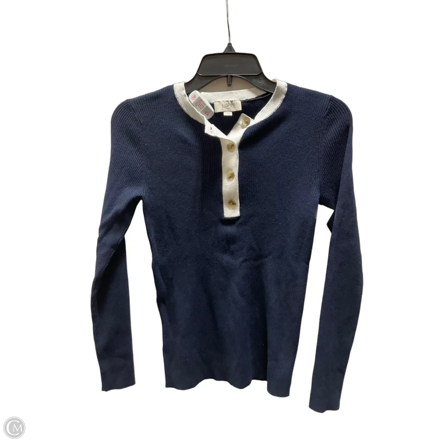 Top Long Sleeve By Loft In Navy, Size: M