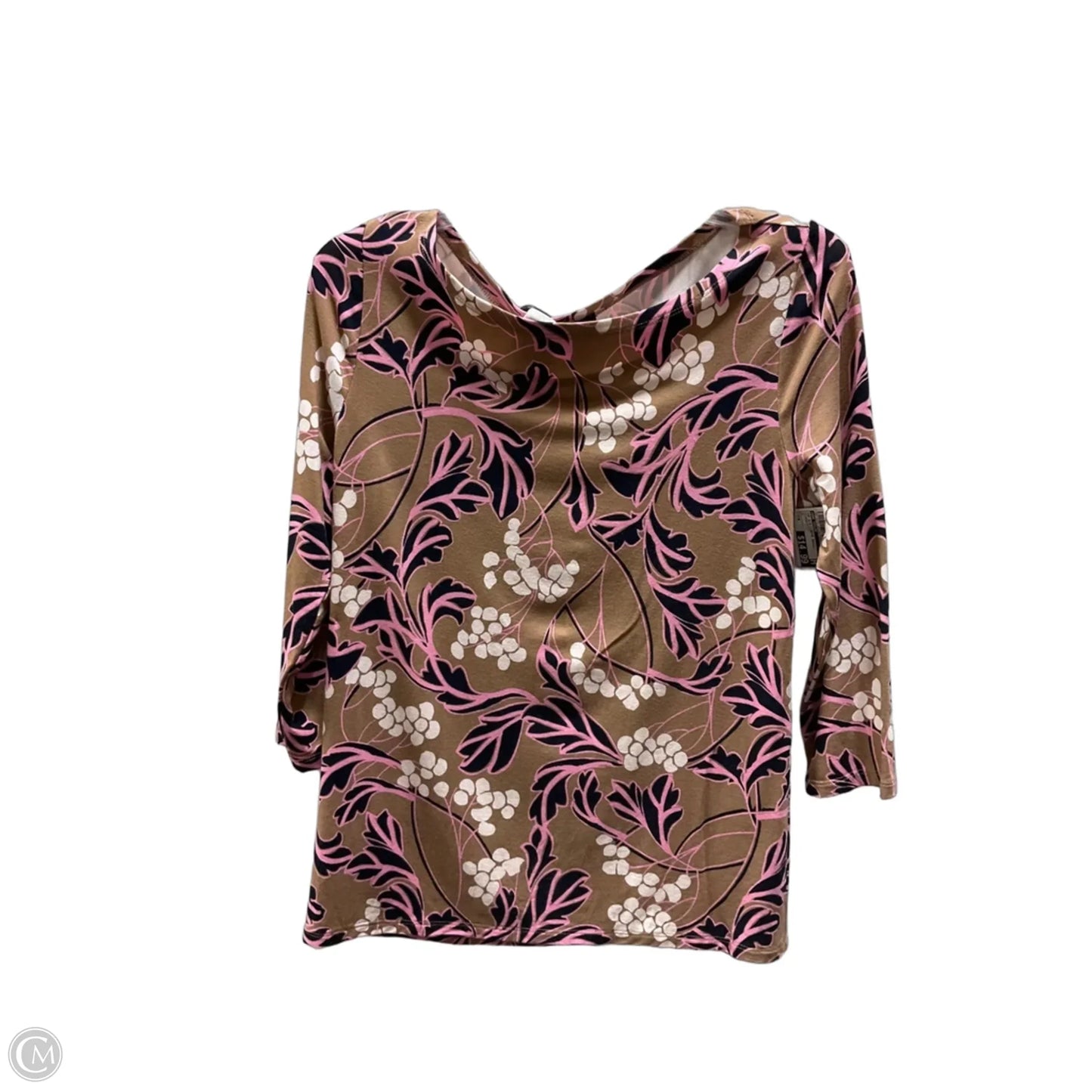 Top 3/4 Sleeve Basic By Ann Taylor In Floral Print, Size: M
