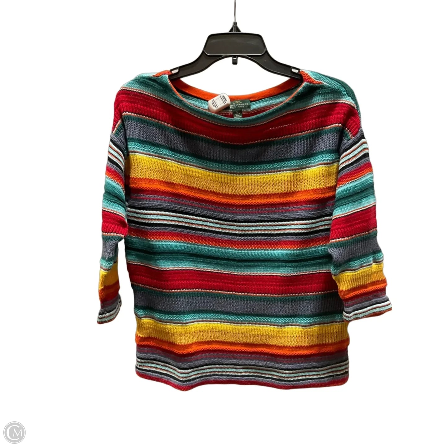 Top 3/4 Sleeve By Lauren Jeans Co In Striped Pattern, Size: M