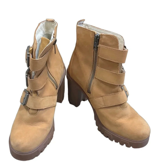 Boots Ankle Heels By Timberland In Tan, Size: 8