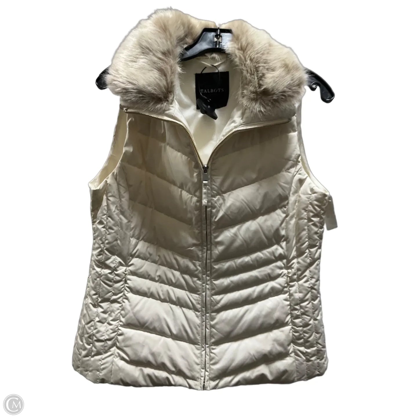 Vest Puffer & Quilted By Talbots In Cream, Size: M