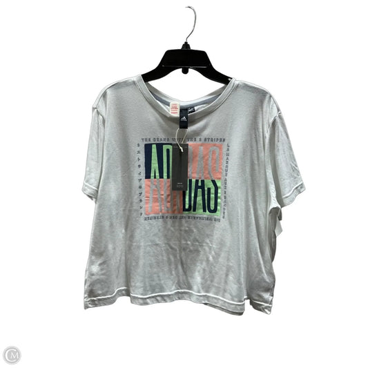 Athletic Top Short Sleeve By Adidas In White, Size: Xl