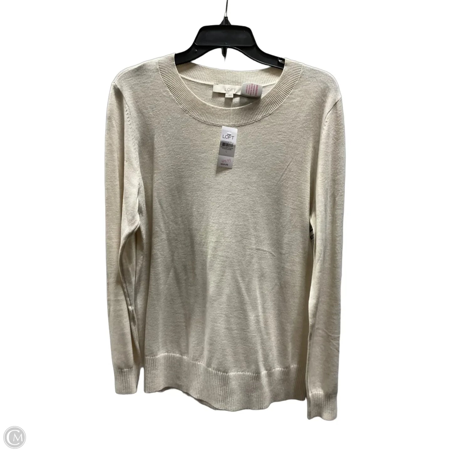 Top Long Sleeve By Loft In Cream, Size: L