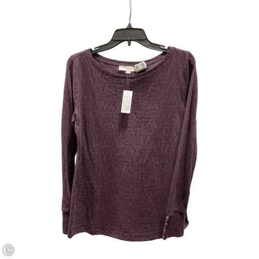 Top Long Sleeve By Loft In Purple, Size: M