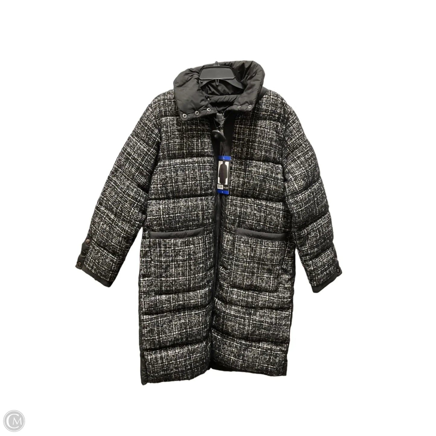 Coat Puffer & Quilted By Bernardo In Black & White, Size: L