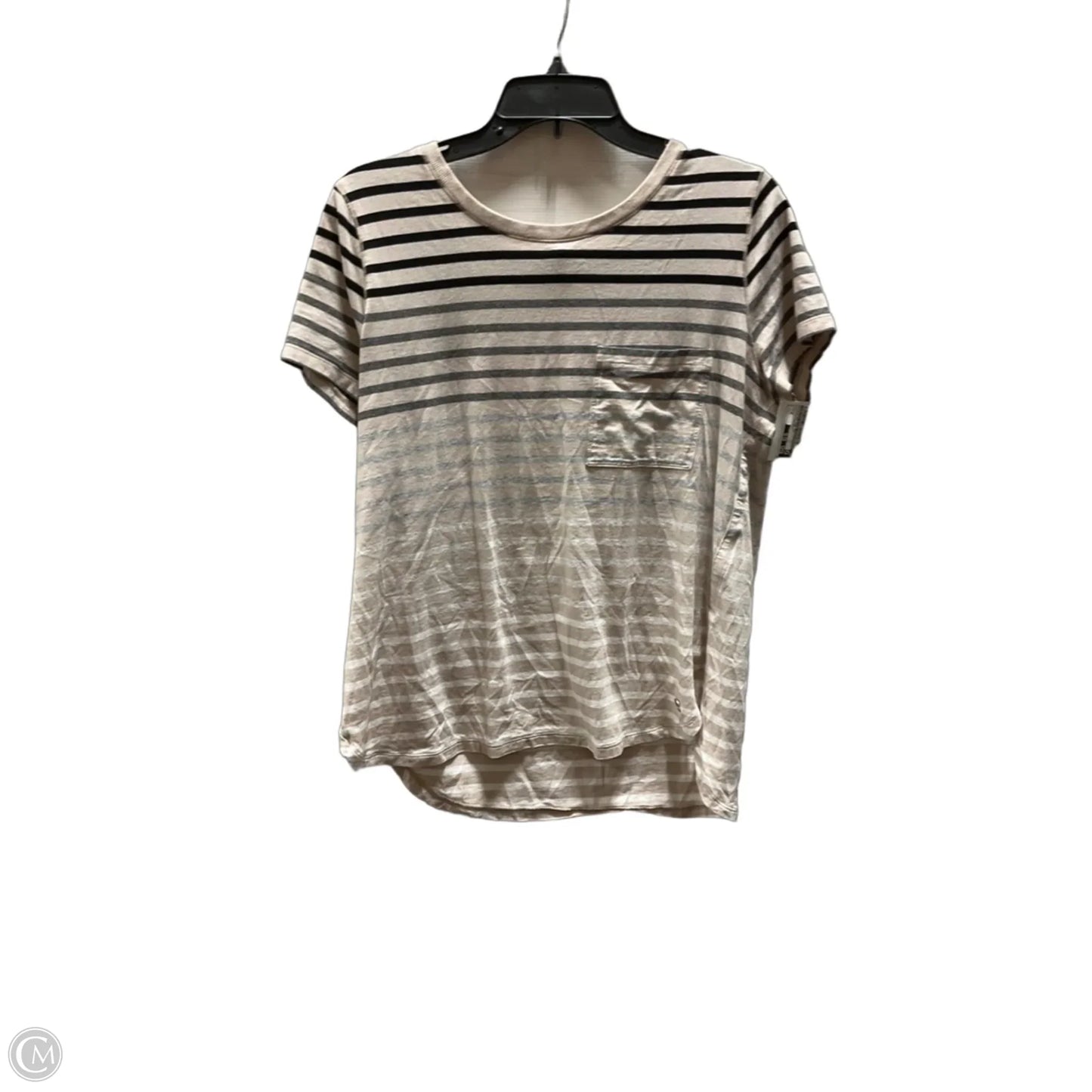 Athletic Top Short Sleeve By Calvin Klein Performance In Striped Pattern, Size: Xl