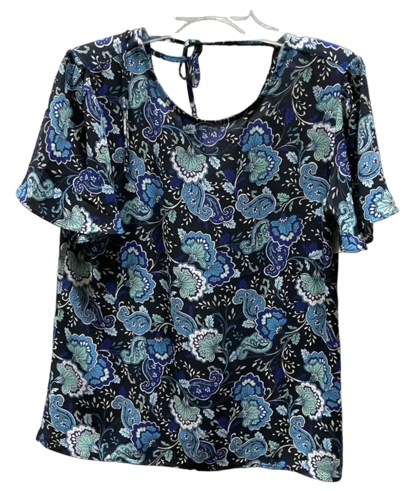 Top Short Sleeve By Loft In Paisley Print, Size: S