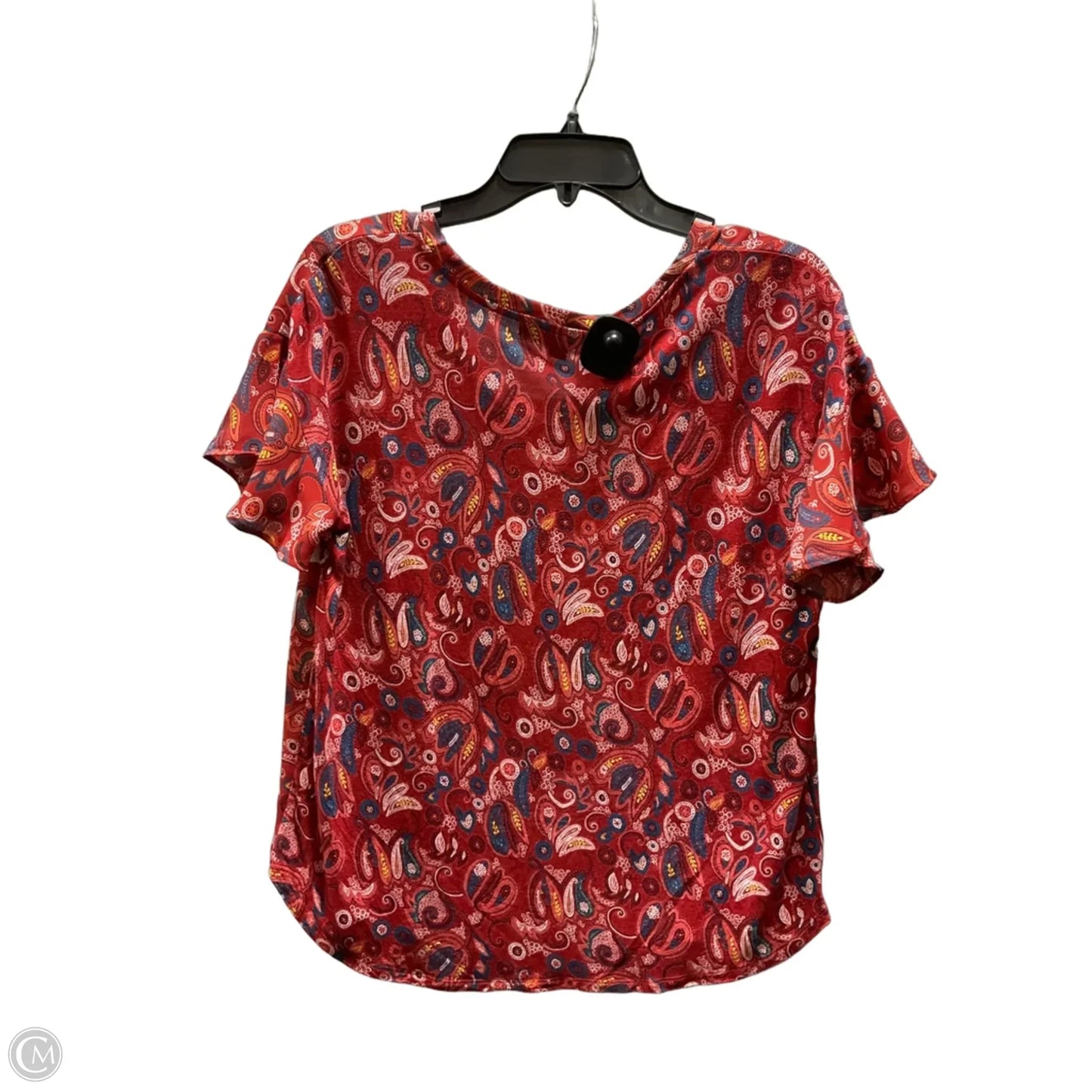 Top Short Sleeve By Loft In Paisley Print, Size: S