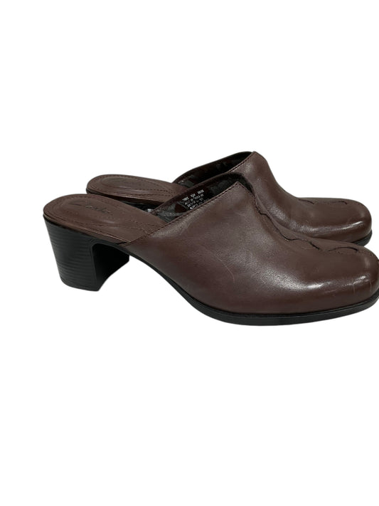 Shoes Heels Block By Clarks In Brown, Size: 8.5