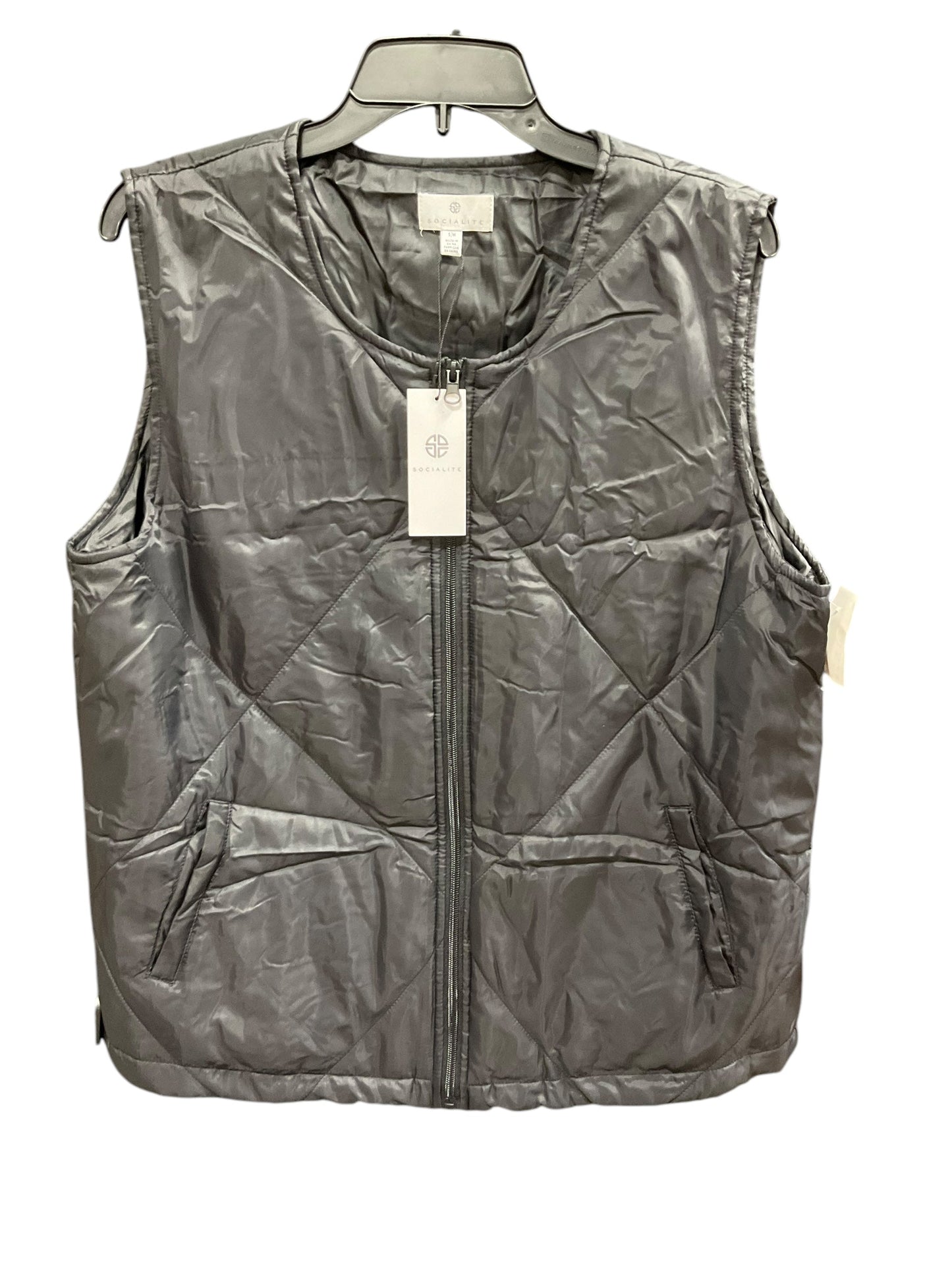 Vest Puffer & Quilted By Socialite In Black, Size: S