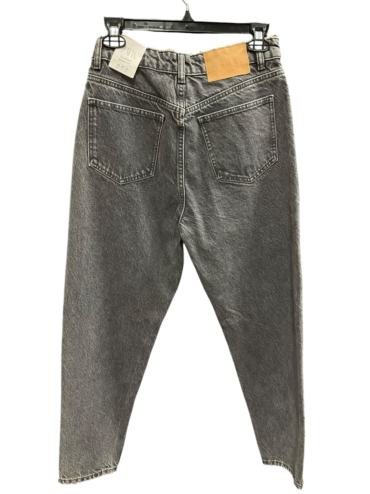 Jeans Straight By Zara In Grey Denim, Size: 6