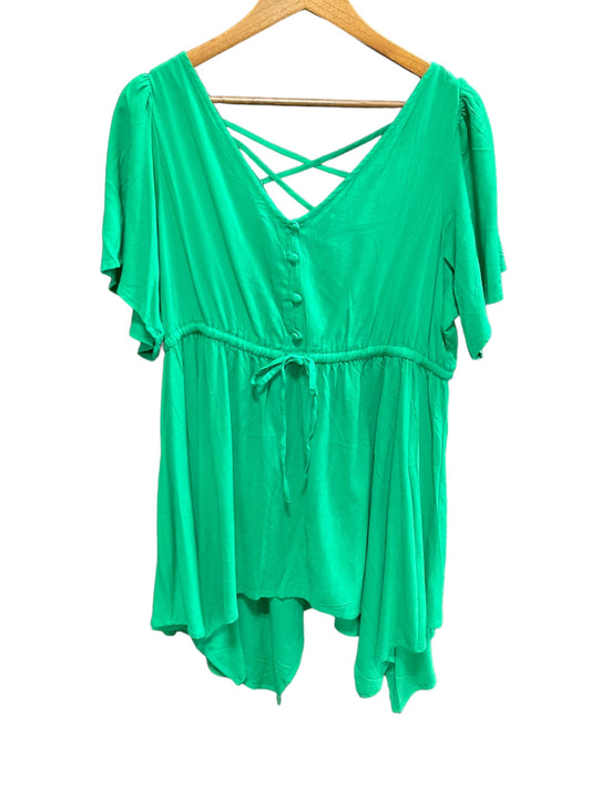 Green Top Short Sleeve Torrid, Size L