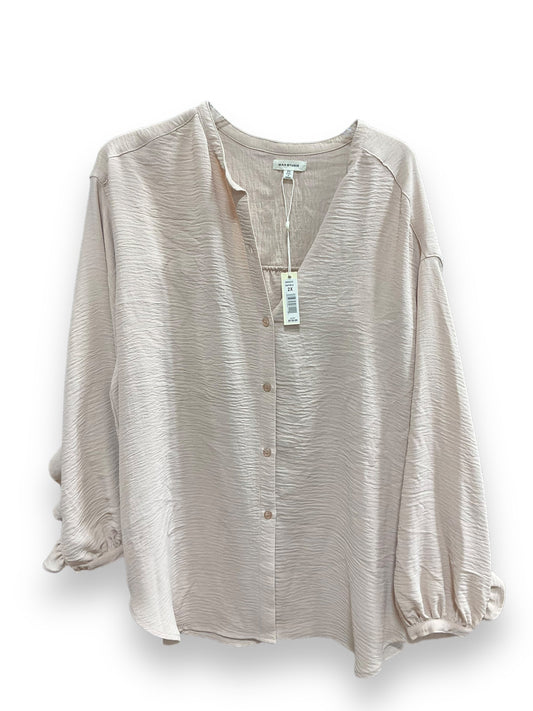 Beige Top Long Sleeve Max Studio, Size 2x