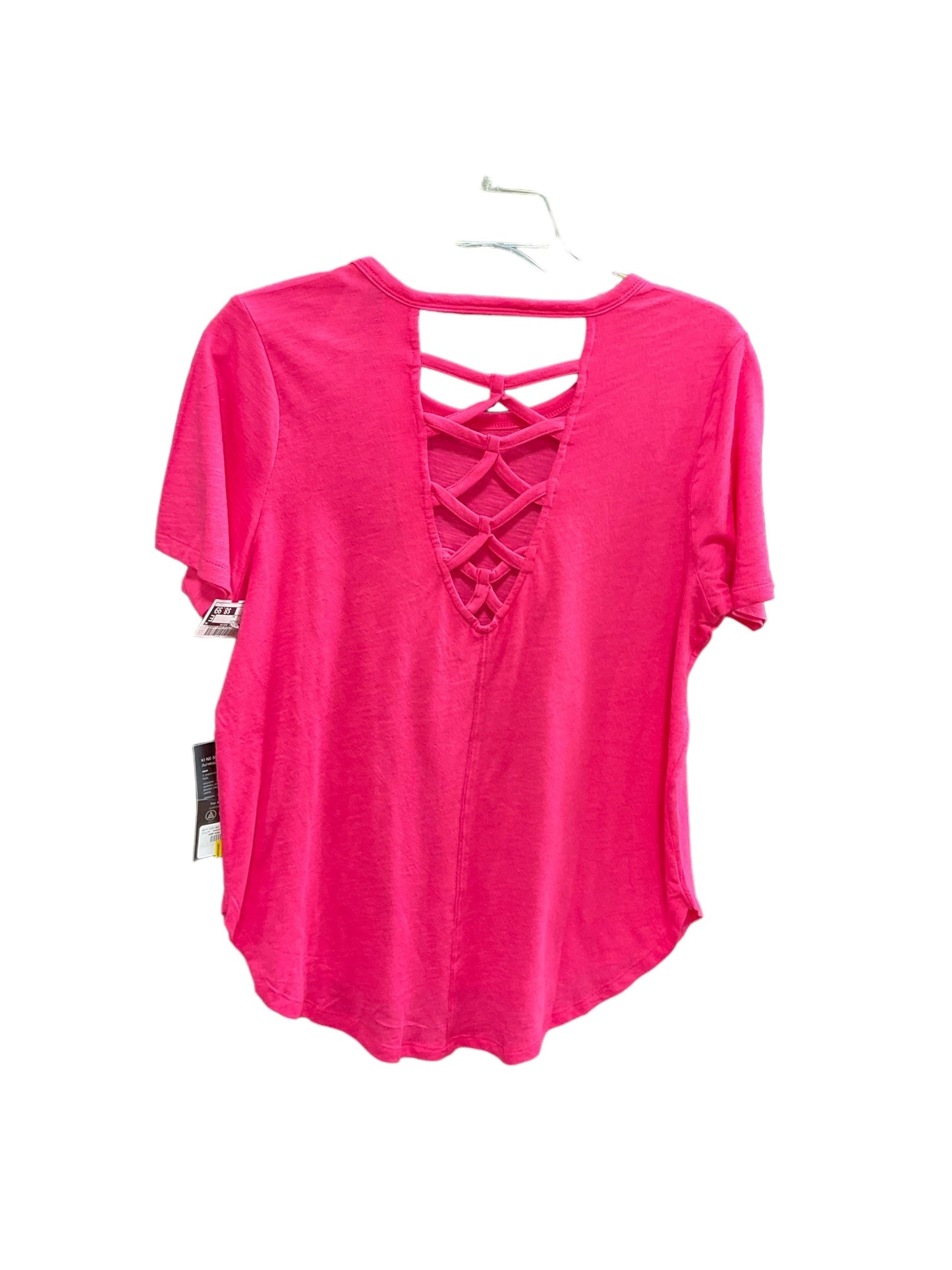 Pink Top Short Sleeve Basic Clothes Mentor, Size S