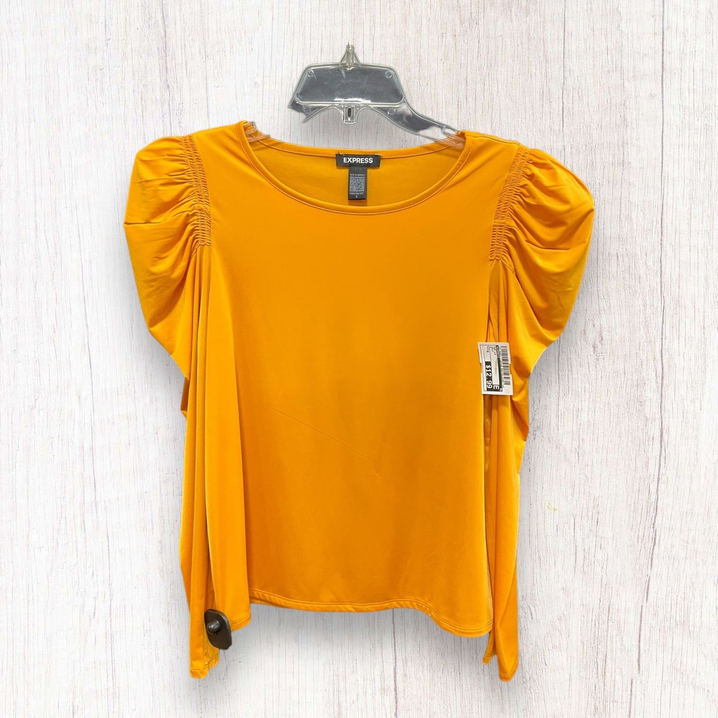 Top Long Sleeve By Express In Gold, Size: M