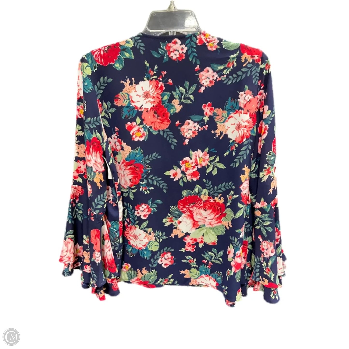 Top Long Sleeve By Iman Hsn In Floral Print, Size: S