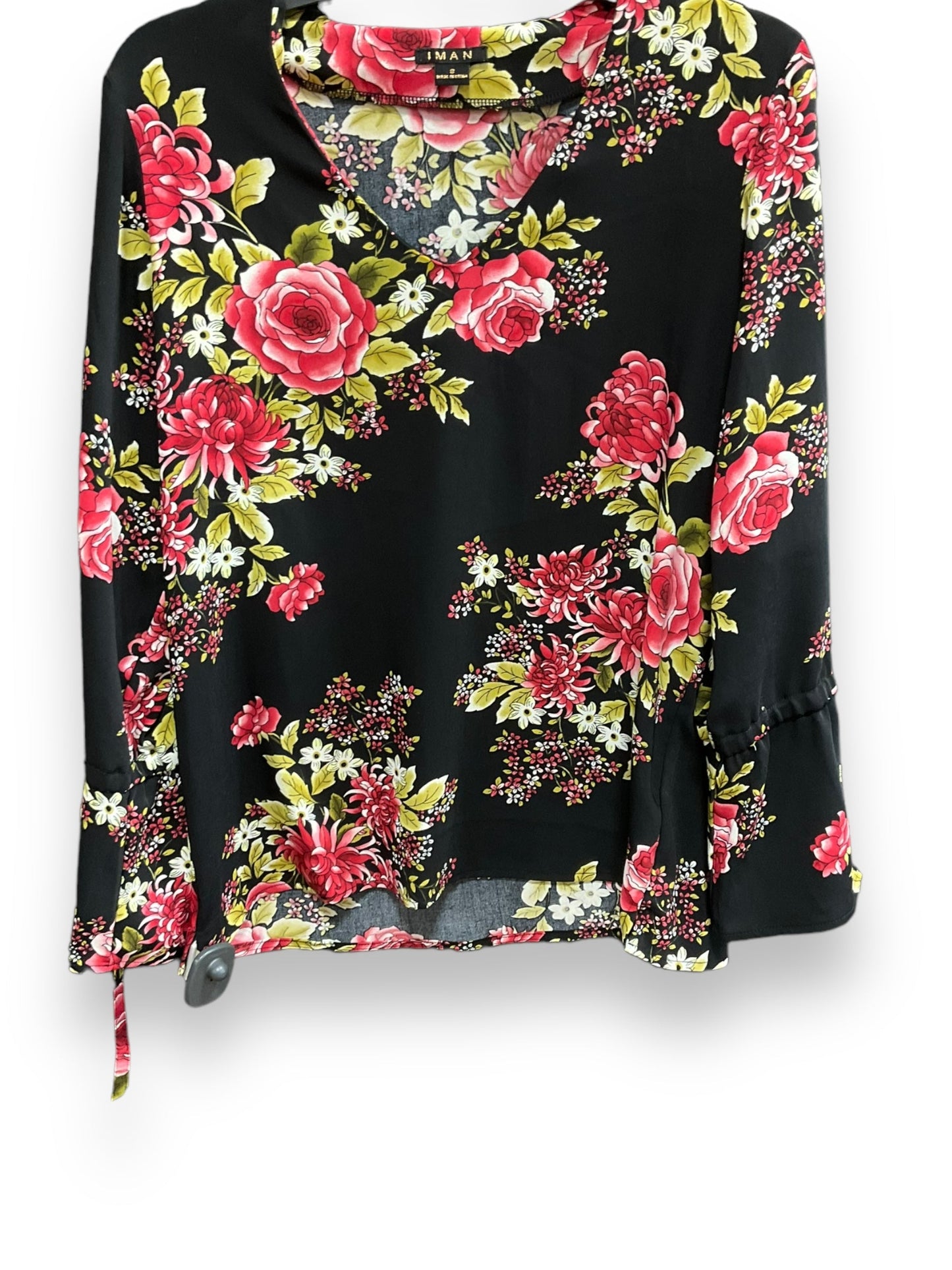 Floral Print Top 3/4 Sleeve Iman Hsn, Size S