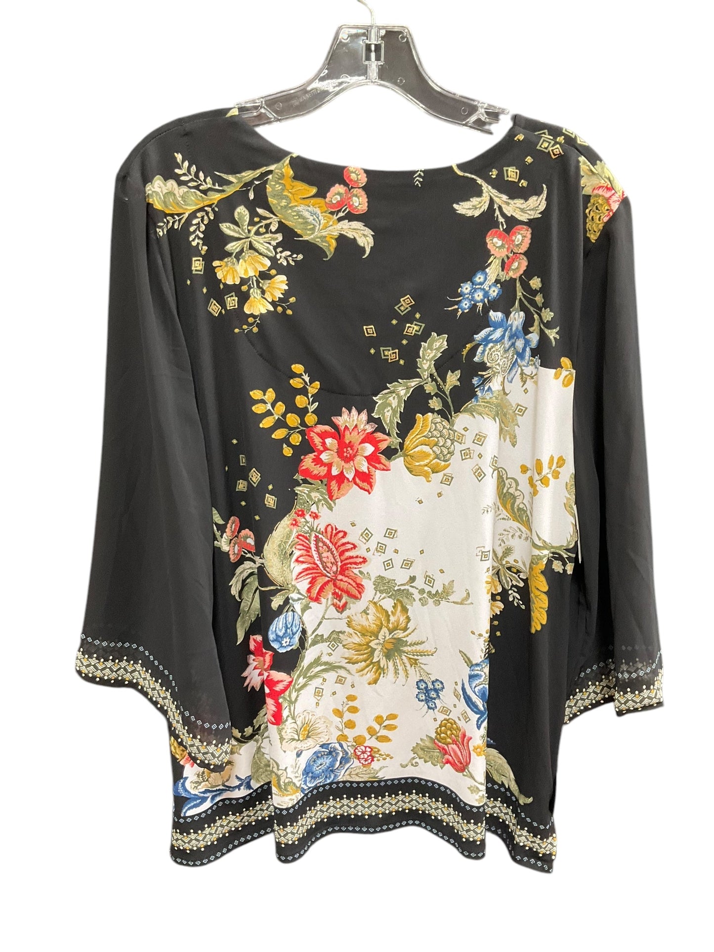 Top Long Sleeve By Jm Collections In Floral Print, Size: M