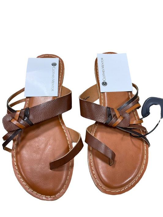Tan Sandals Flip Flops Korks, Size 8