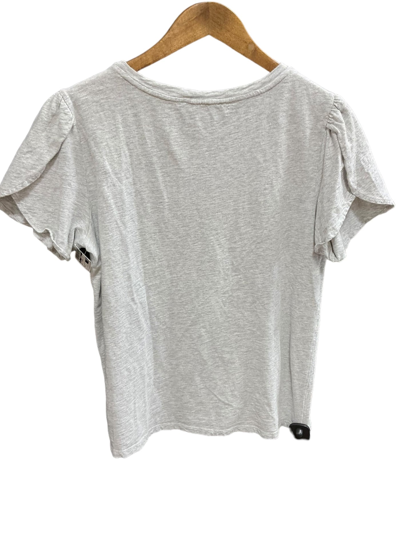 Grey Top Short Sleeve Basic Loft, Size L