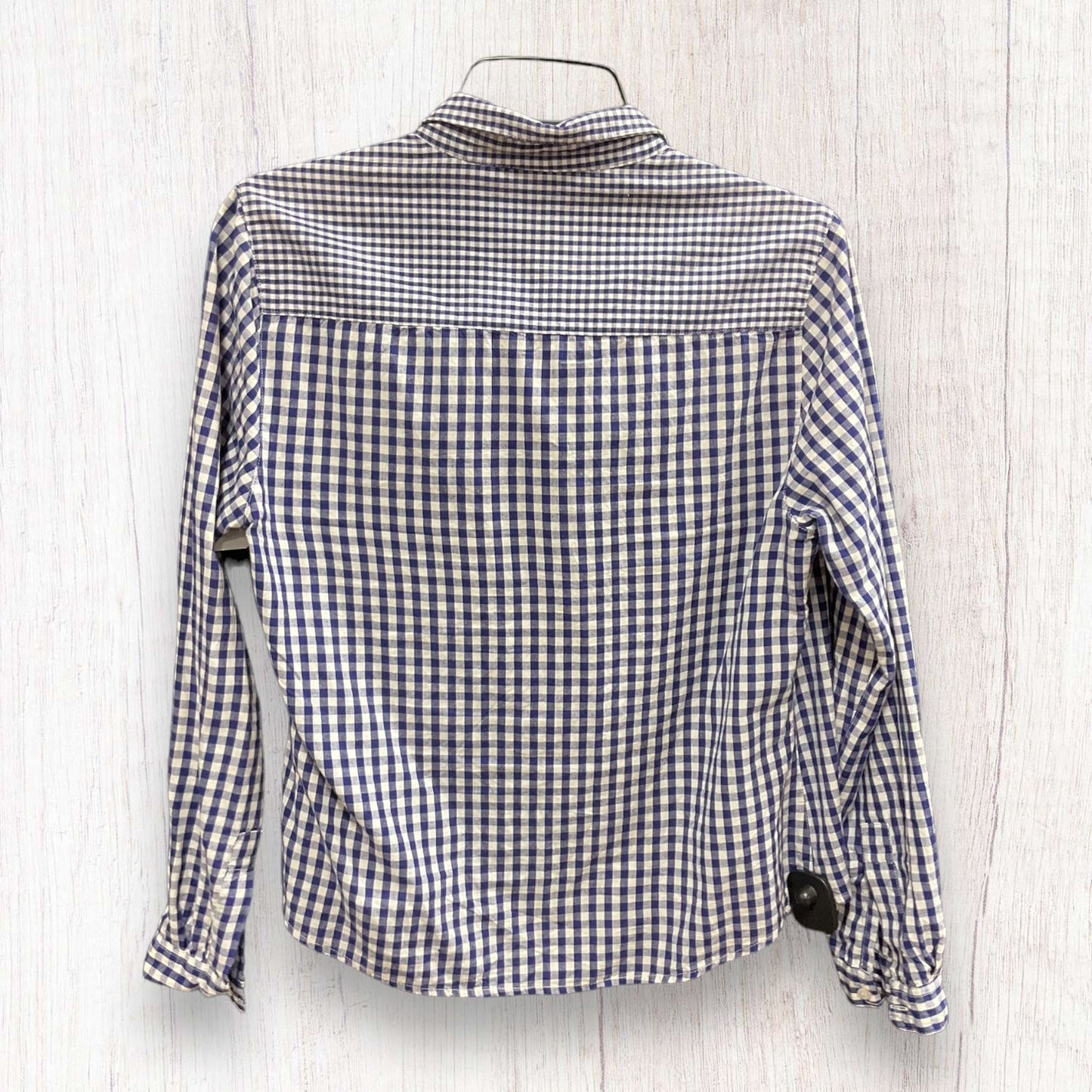 Checkered Pattern Blouse Long Sleeve Top Shop, Size S