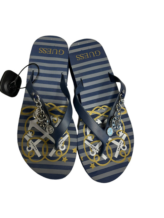 Striped Pattern Sandals Flip Flops Guess, Size 9.5