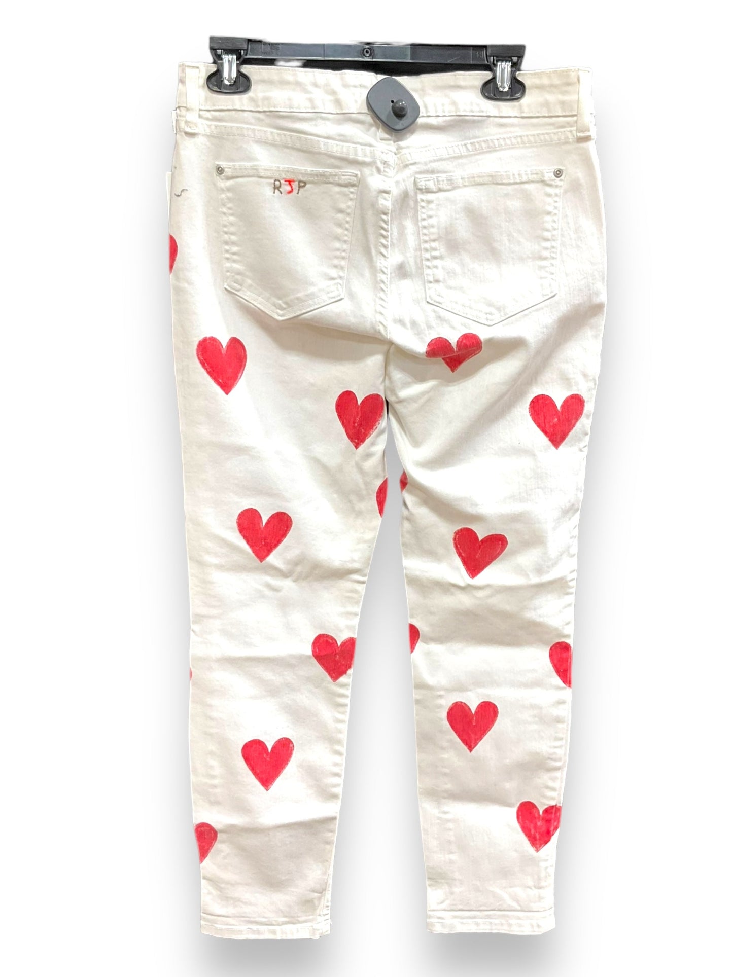 Red & White Jeans Cropped Not Your Daughters Jeans, Size 6
