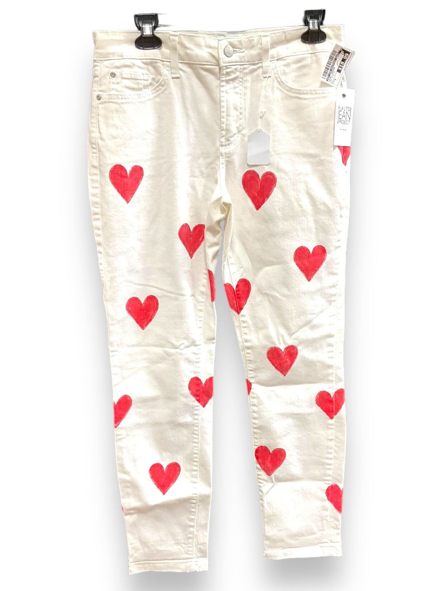 Red & White Jeans Cropped Not Your Daughters Jeans, Size 6