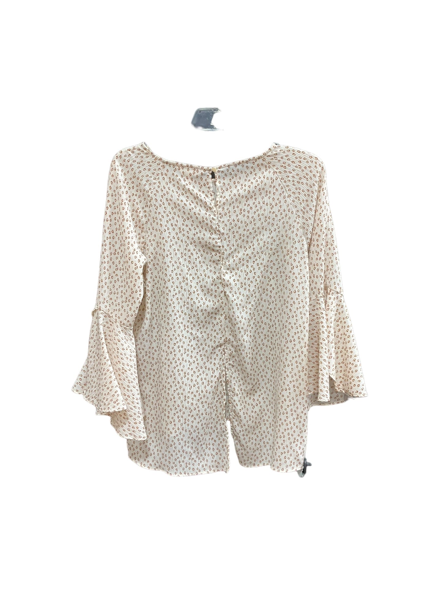 Brown & White Top Short Sleeve Lc Lauren Conrad, Size M