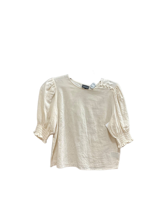 Cream Top Short Sleeve Who What Wear, Size S