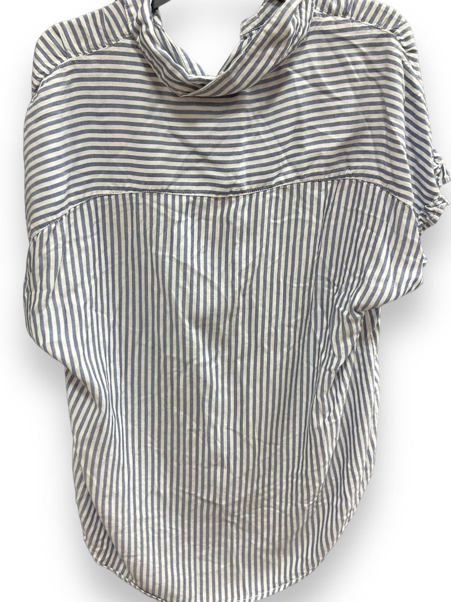 Striped Pattern Blouse Short Sleeve Beachlunchlounge, Size Xl