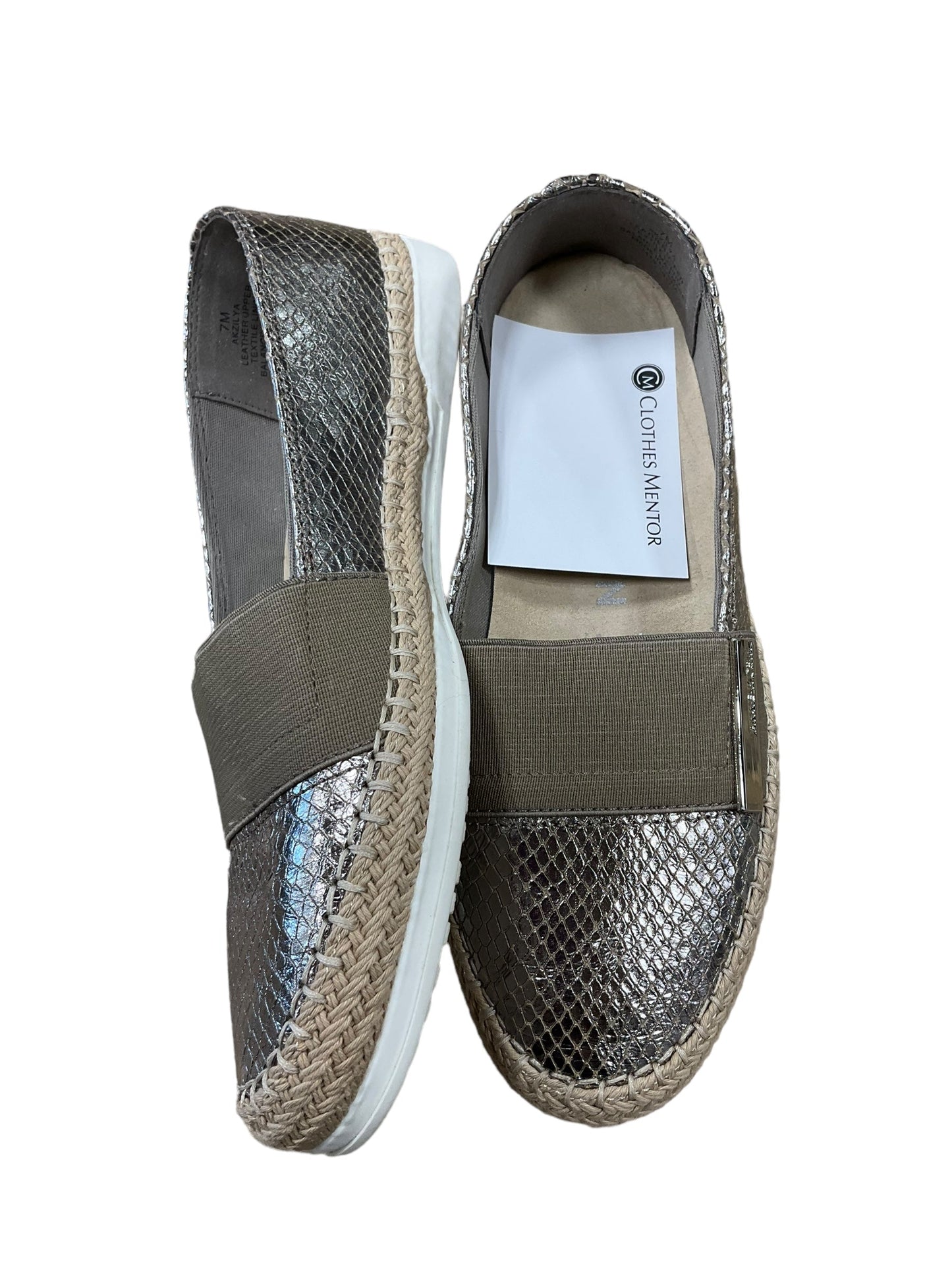 Silver & Tan Shoes Flats Anne Klein, Size 7