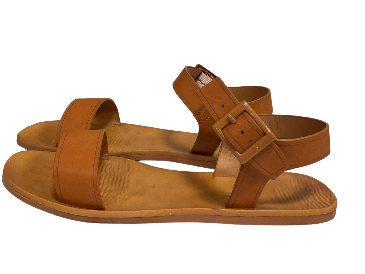 Tan Sandals Flats Bamboo, Size 8