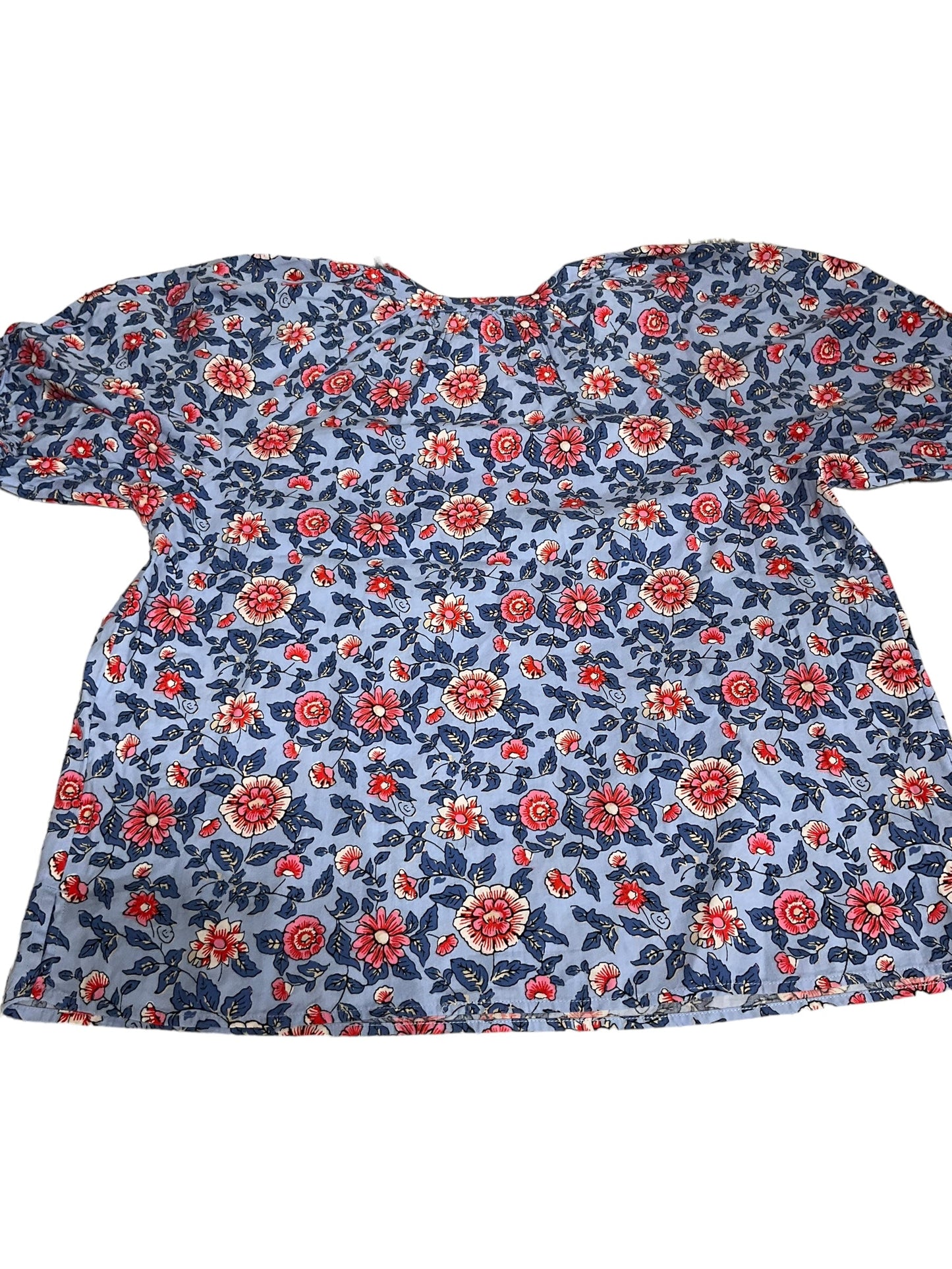 Floral Print Top Short Sleeve Loft, Size M