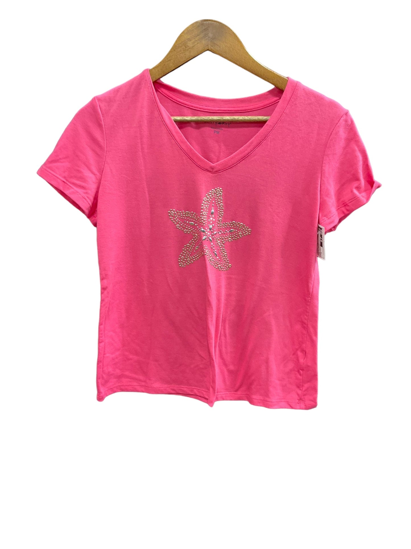 Pink Top Short Sleeve Basic Clothes Mentor, Size M