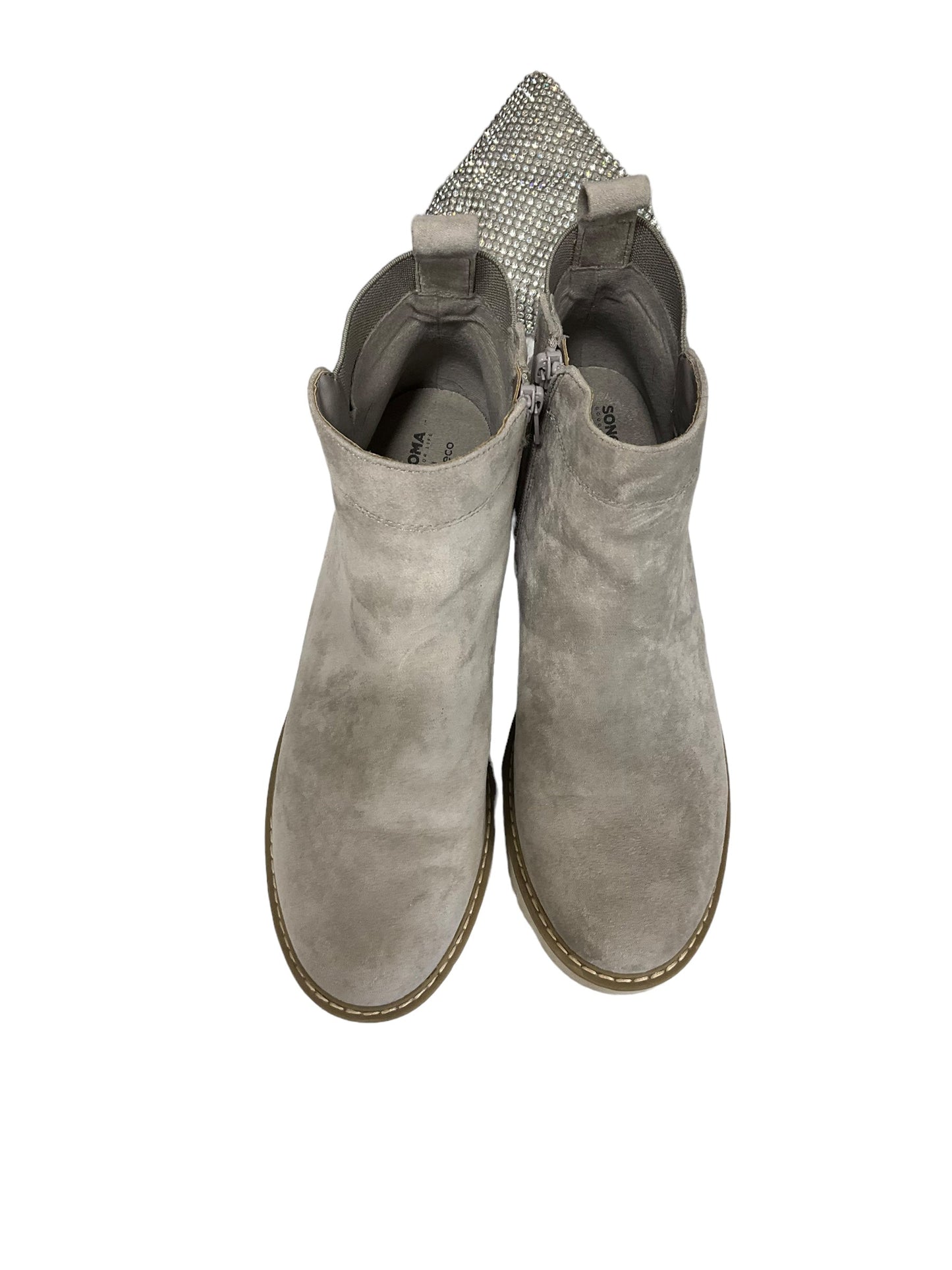 Grey Boots Ankle Heels Sonoma, Size 10