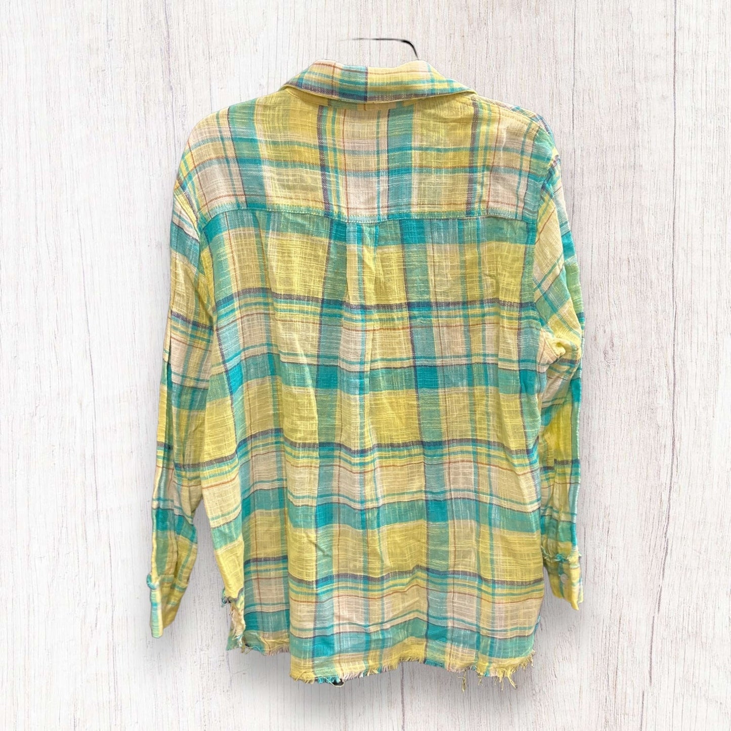 Plaid Pattern Blouse Long Sleeve La Miel, Size S