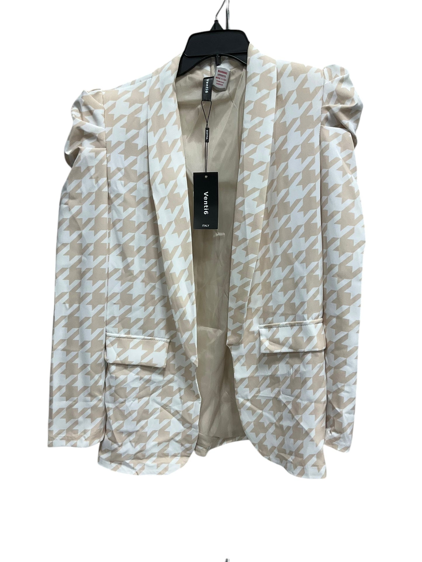 Blazer By Clothes Mentor In Tan & White, Size: L