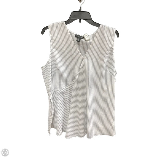 Top Sleeveless By Adrienne Vittadini In Striped Pattern, Size: Xl