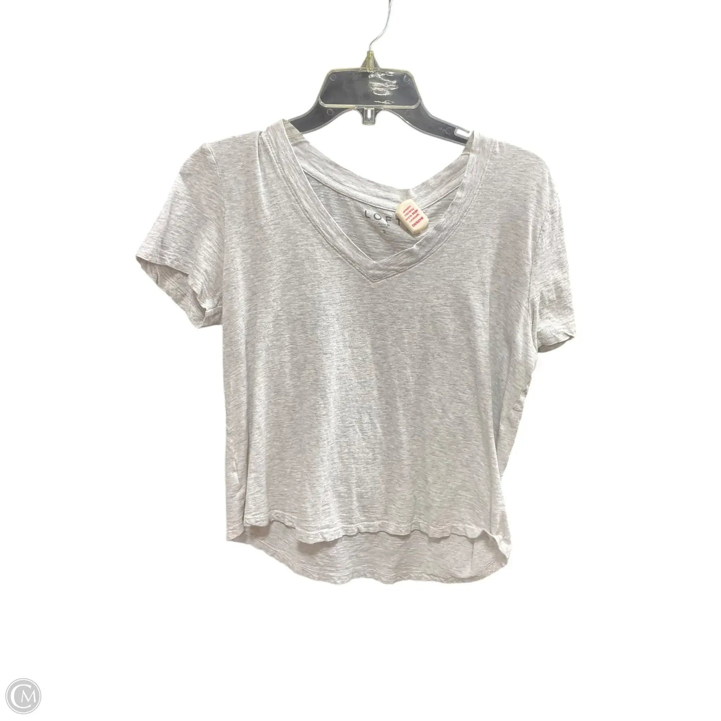 Top Short Sleeve Basic By Loft In Grey, Size: S