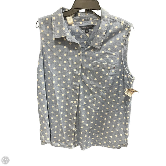 Blouse Sleeveless By Tommy Hilfiger In Polkadot Pattern, Size: Xl