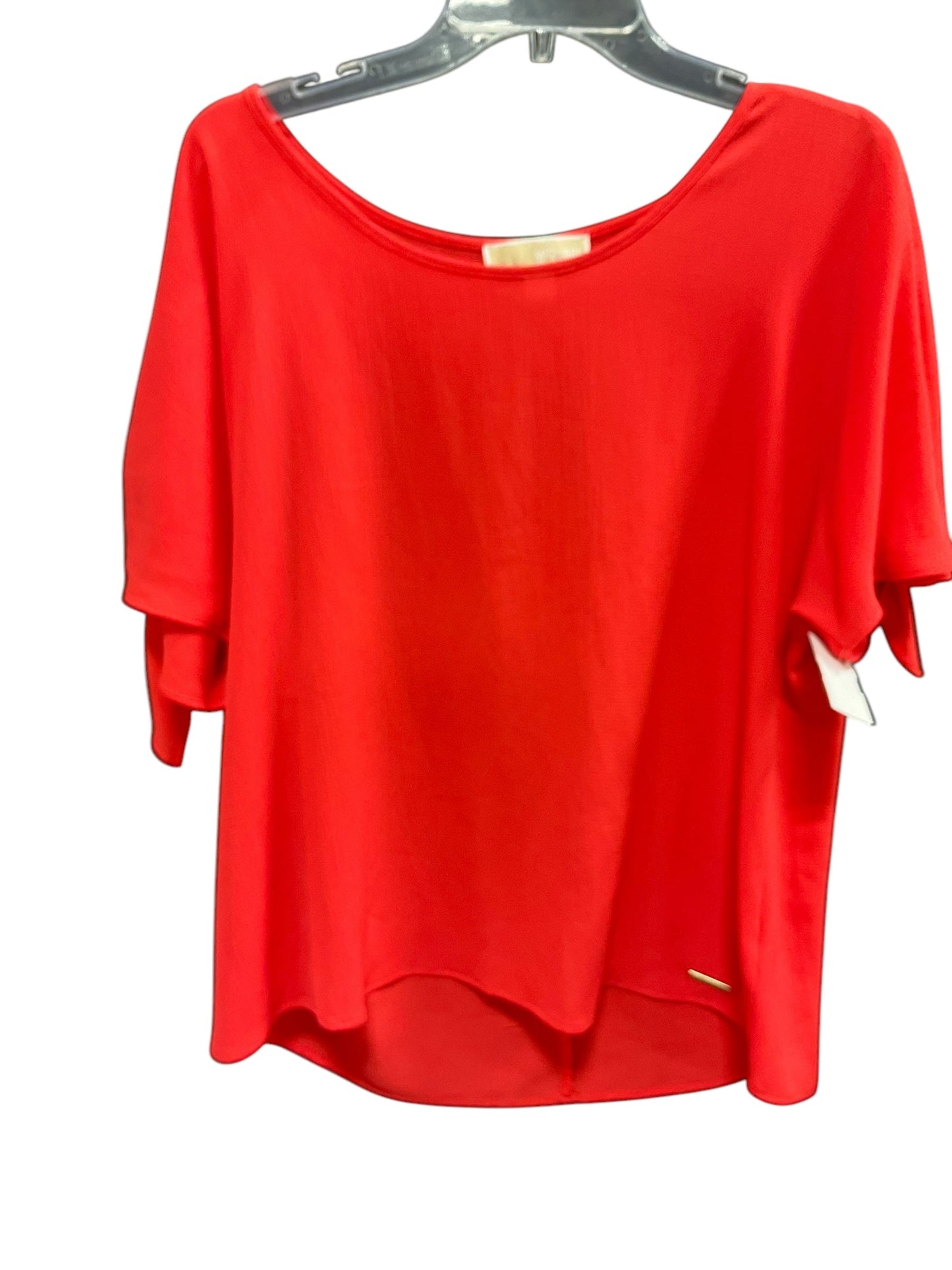 Top Short Sleeve Designer By Michael By Michael Kors In Orange, Size: L