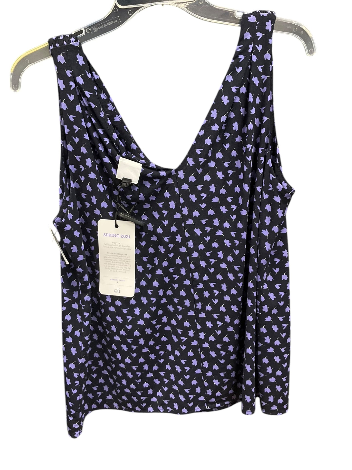 Top Sleeveless By Cabi In Floral Print, Size: M