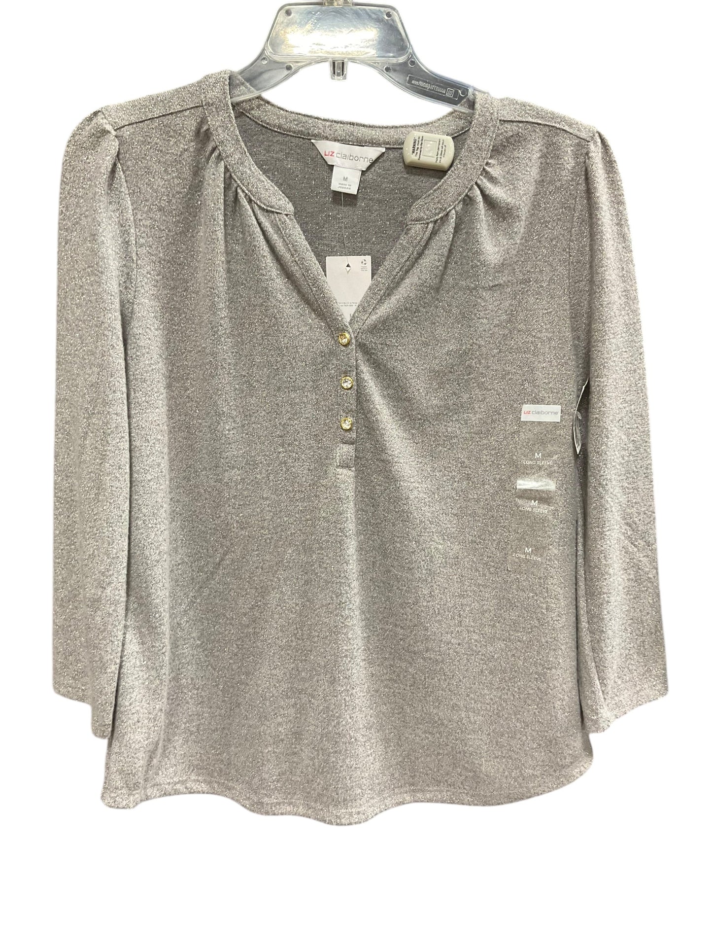 Top Long Sleeve By Liz Claiborne In Grey, Size: M