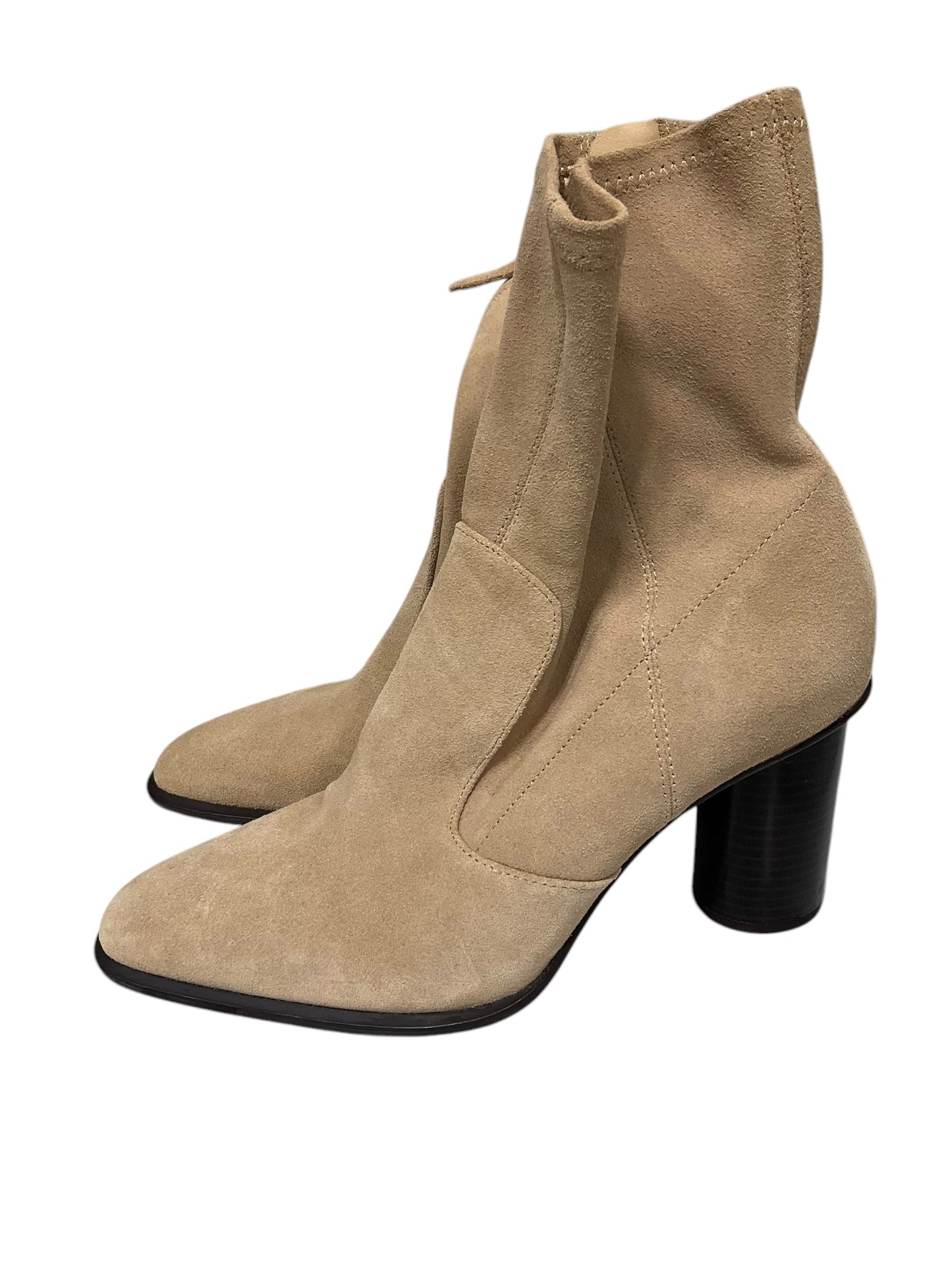 Boots Ankle Heels By Zara In Beige, Size: 8